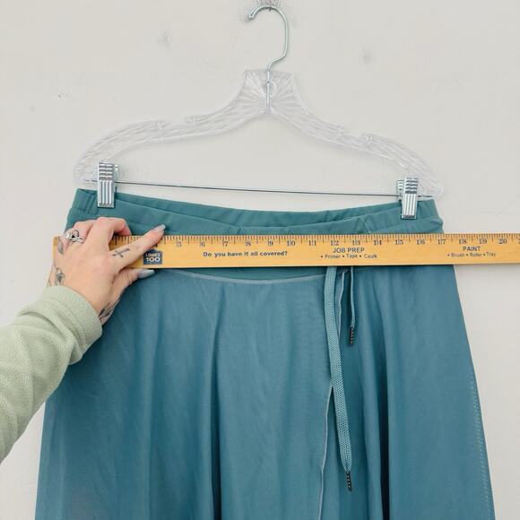 Women’s Blue Sheer Skirt With Built In Shorts And Tie Waist Size XL - Picture 3 of 8